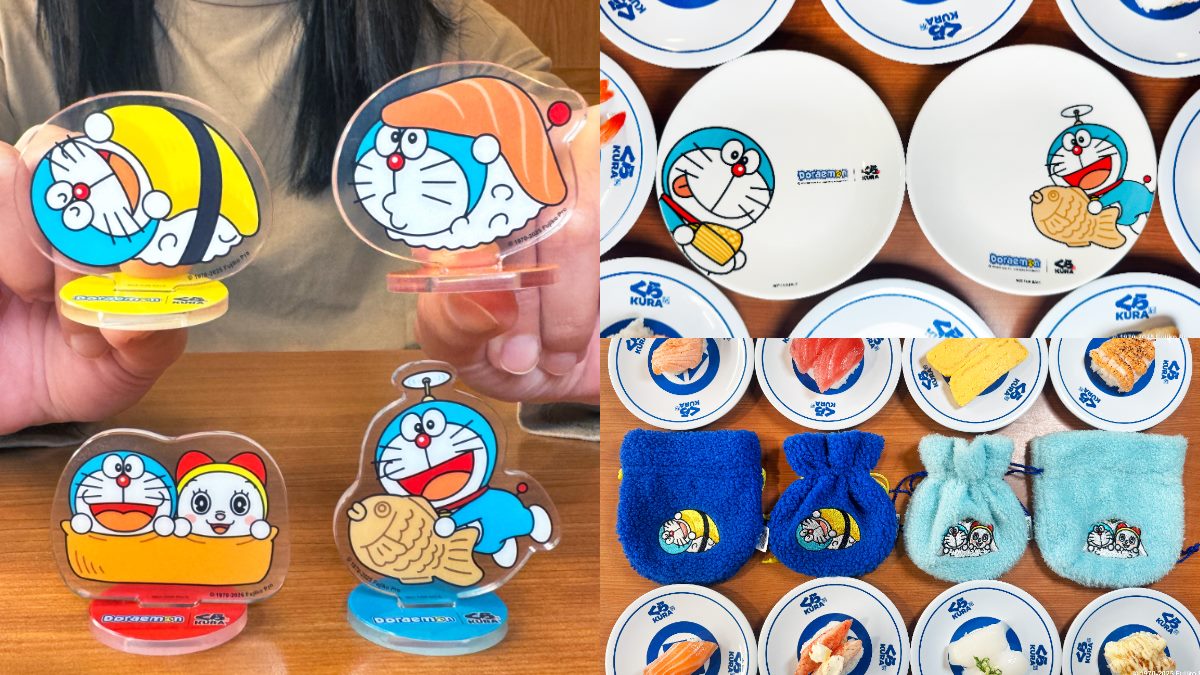 送哆啦A夢周邊！藏壽司３波滿額贈「這天」開搶，壓克力立牌、束口袋８款