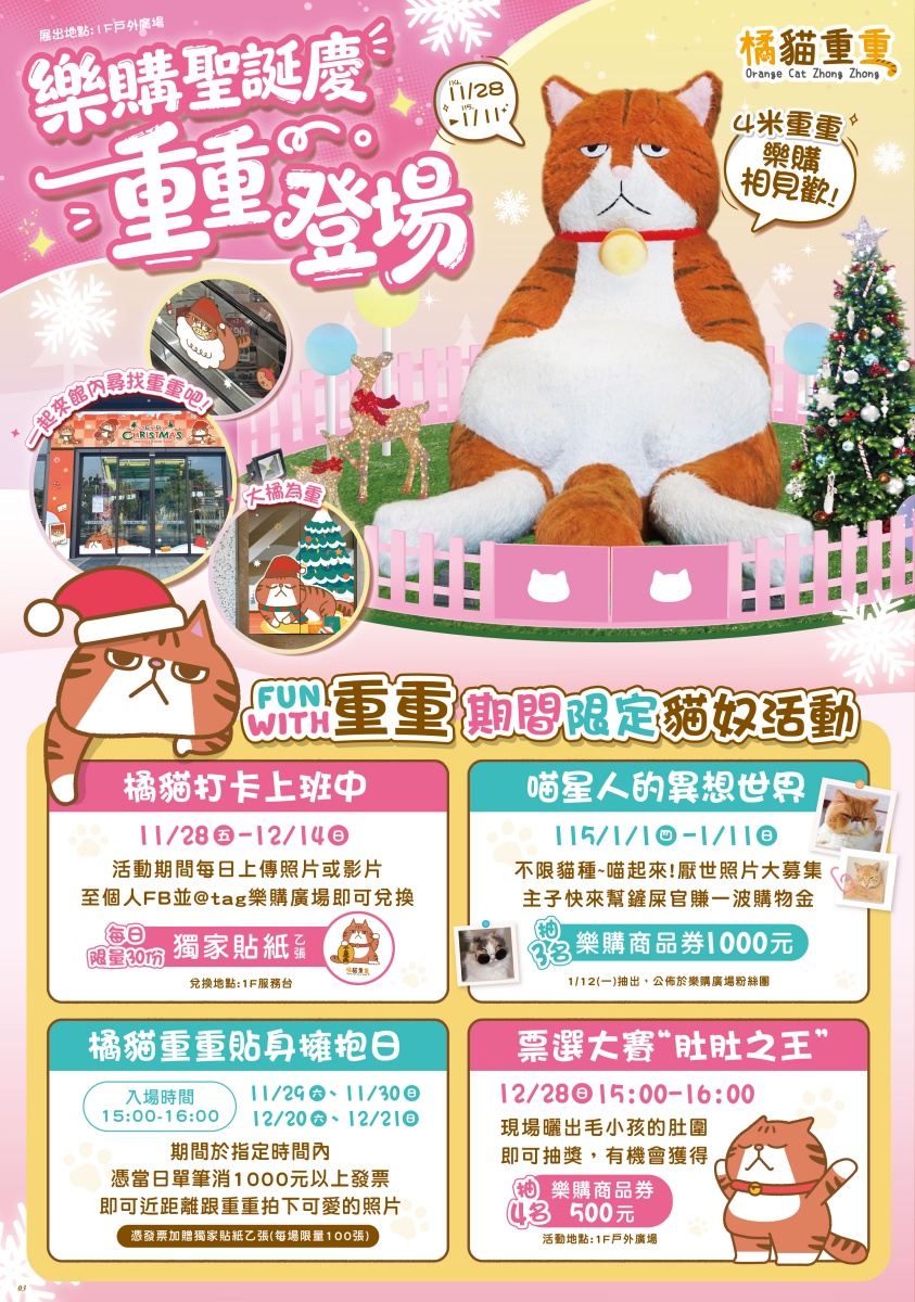 ４米高「厭世橘貓」首度降肉高雄！圓滾滾身材超吸睛，打卡再送限量貼紙