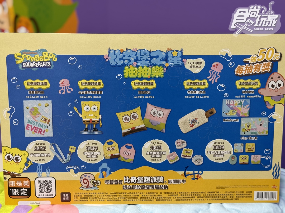 「康是美X海綿寶寶」每抽50元!10款派大星、章魚哥周邊,加碼送Q版吊飾 「康是美X海綿寶寶」每抽50元!10款派大星、章魚哥周邊,加碼送Q版吊飾