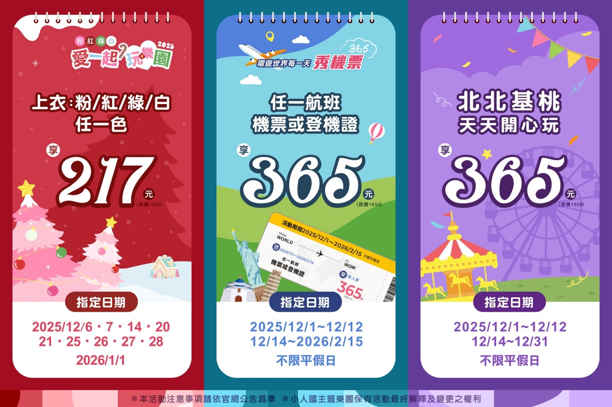 遊樂園過聖誕！全台樂園景點12月門票優惠：對姓名免費入園、在地人199元