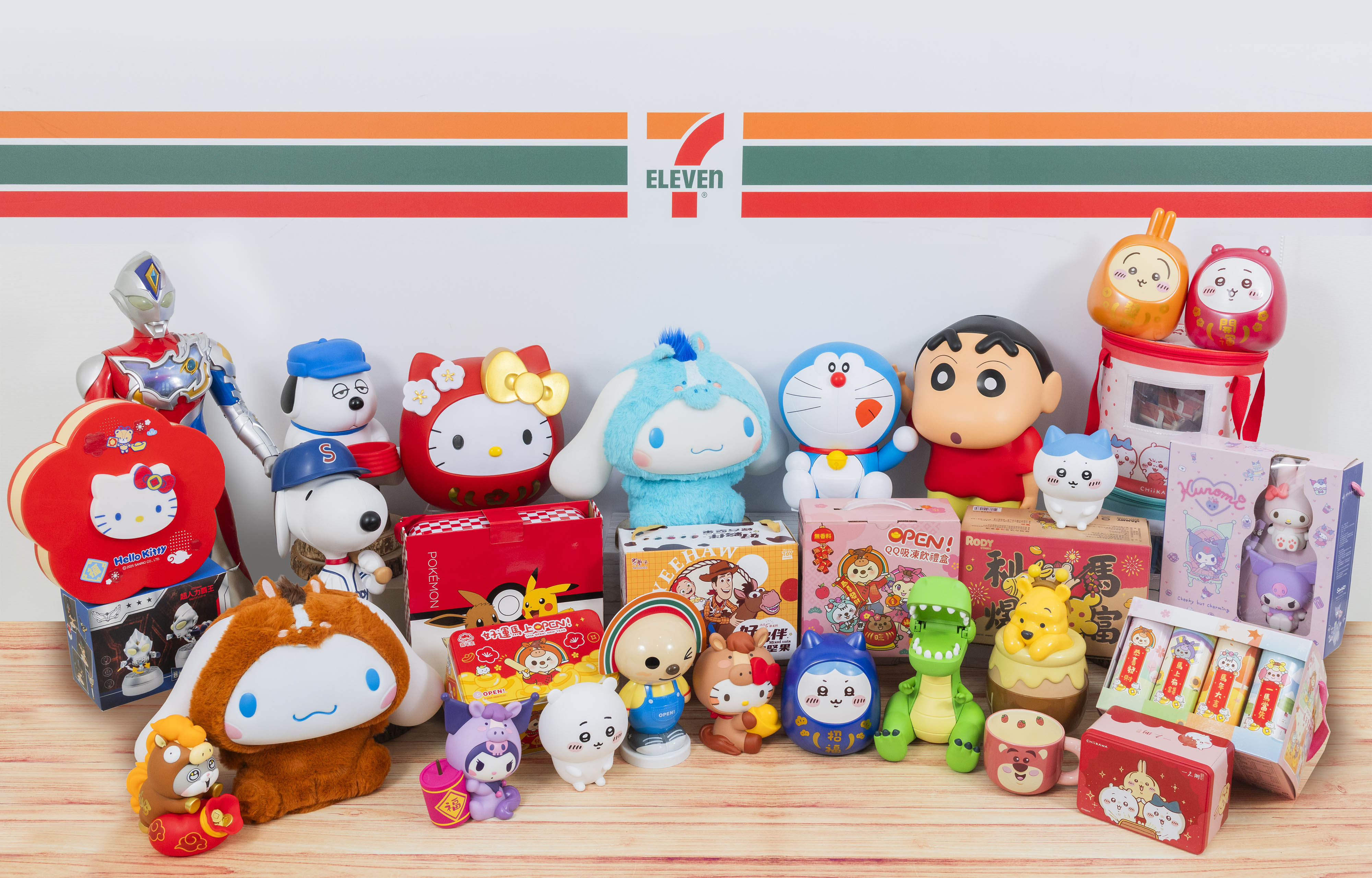 7-11「卡通IP春節禮盒」20款！吉伊卡哇達摩、蠟筆小新造型桶、大耳狗變裝公仔