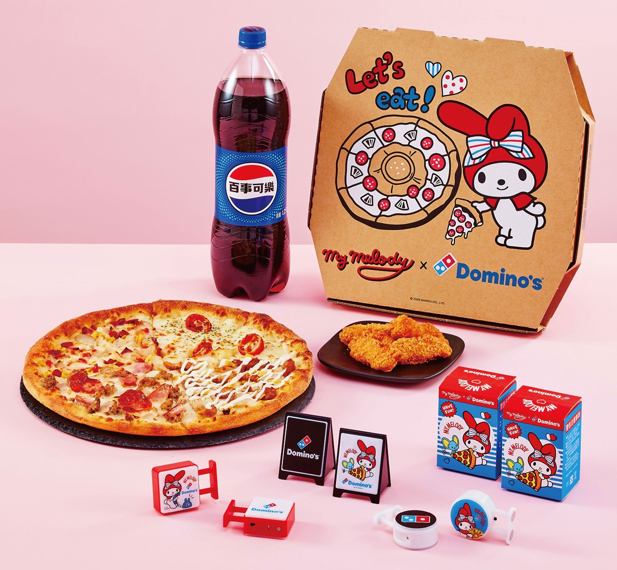 「達美樂Ｘ美樂蒂」首度聯名！超Q披薩盒＋周邊搶看，免費送招牌燈盲盒