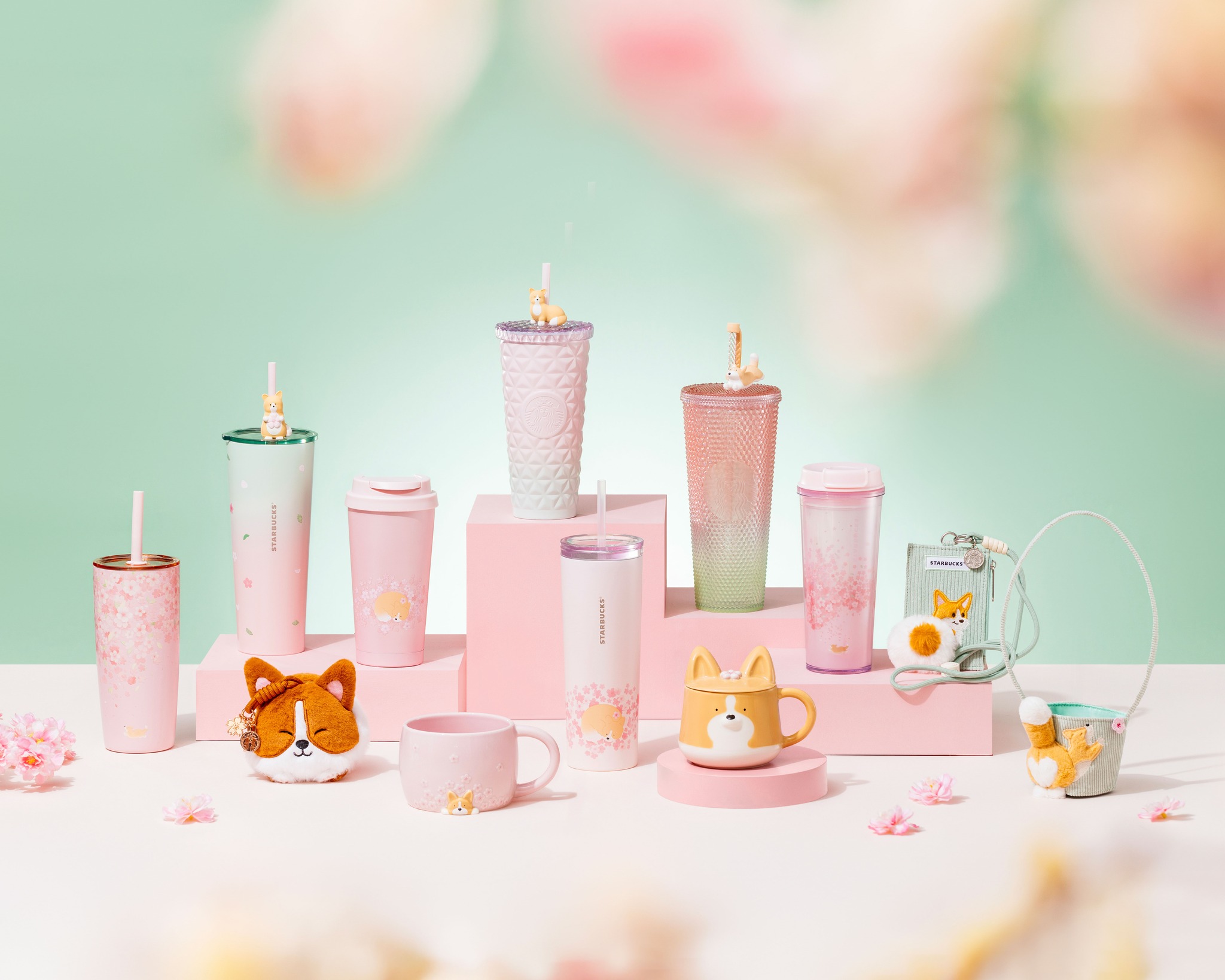 星巴克櫻花季報到！春日「草莓星冰樂、草莓抹茶」搶先喝，櫻花柯基新品太Q