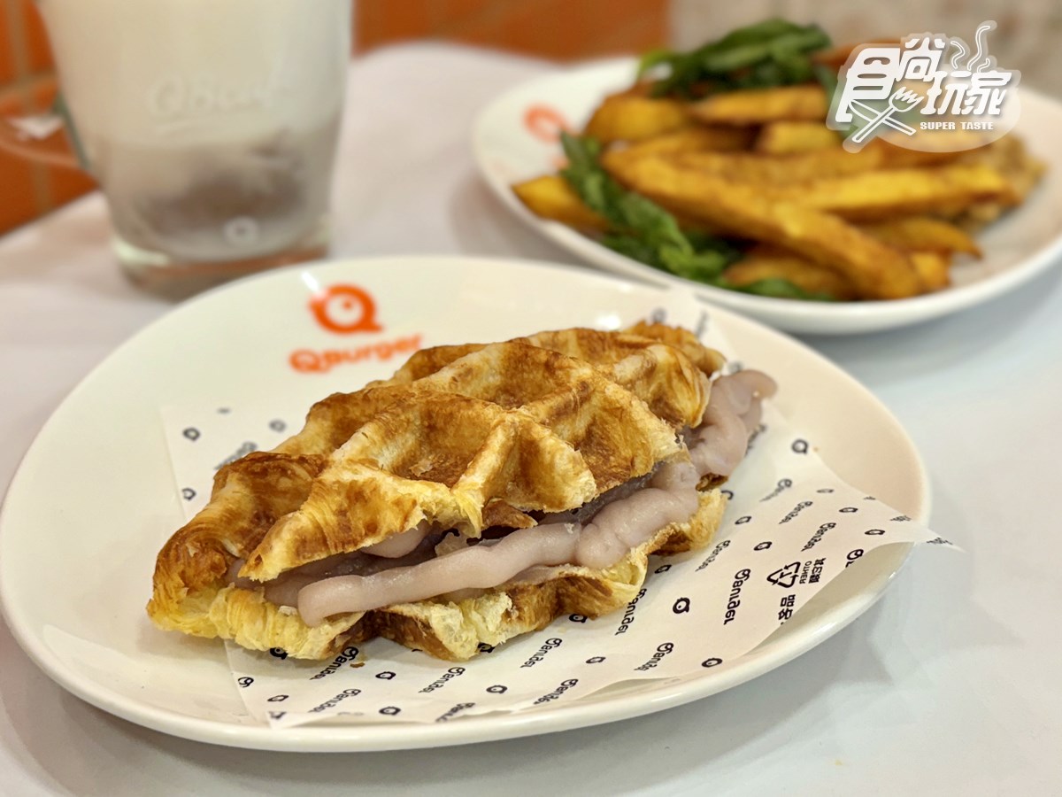 芋頭控快衝！Q Burger超狂「芋頭季」７款開箱，爆漿乳酪烤餅、可朗芙