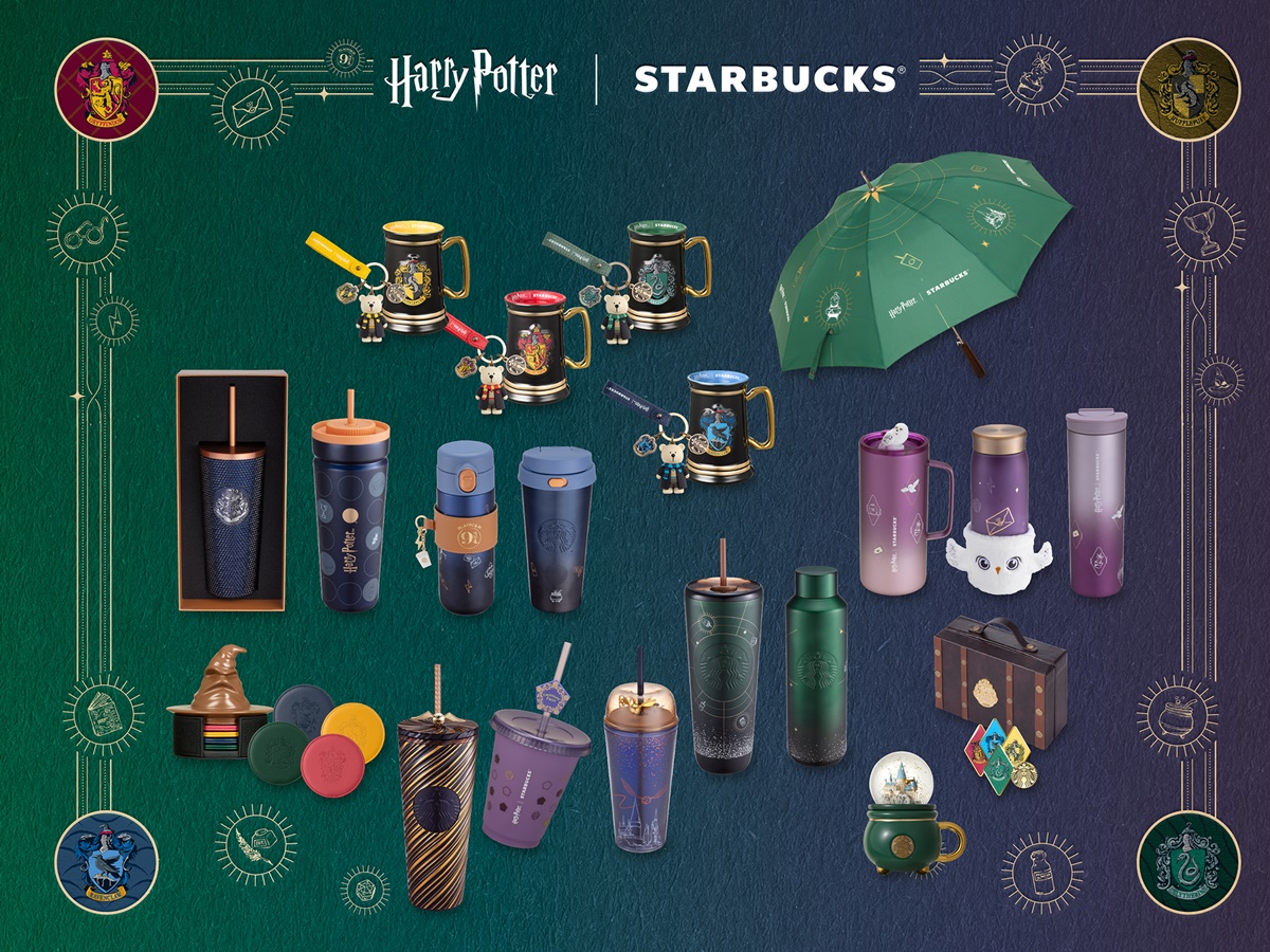 「星巴克ｘ哈利波特」26款搶先開箱！霍格華茲４學院變色杯，嘿美、金探子周邊