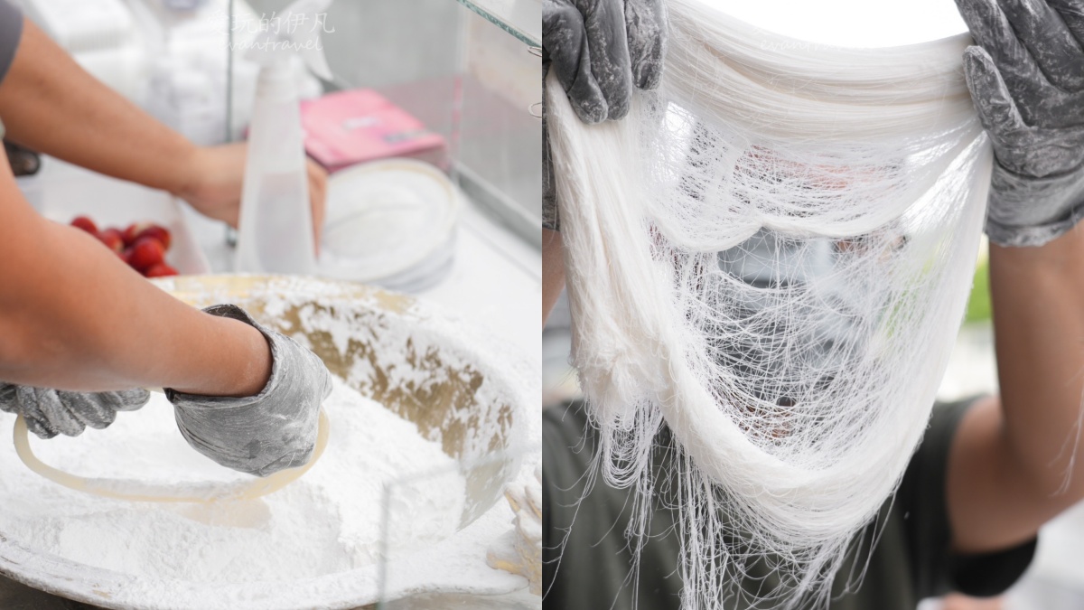 錯過等明年！旗山老街超夯「草莓龍鬚糖」最後倒數，黑皮花生捲冰淇淋也吸睛