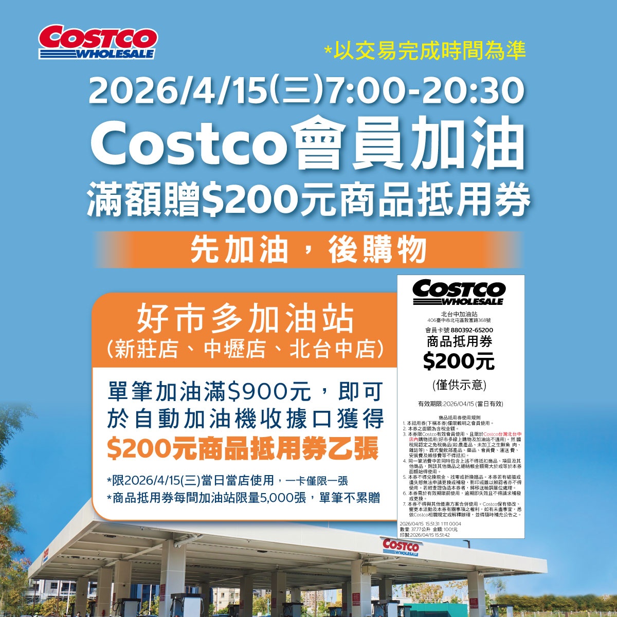 活動只有１天！好市多「３門市」滿900送200，加碼開車族隱藏服務