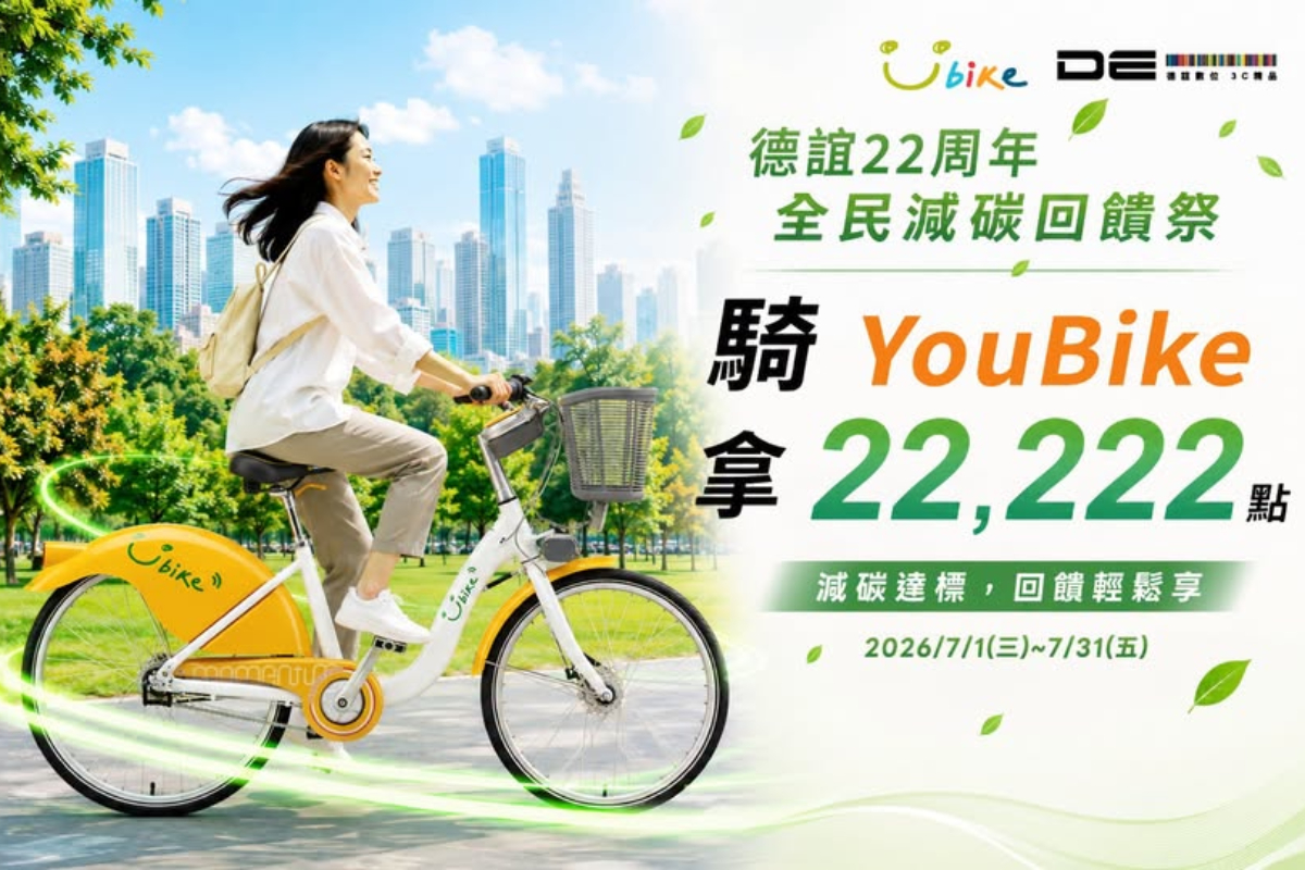 iPhone換電池省1,000元！德誼22週年祭５大永續優惠，騎YouBike抽萬元禮