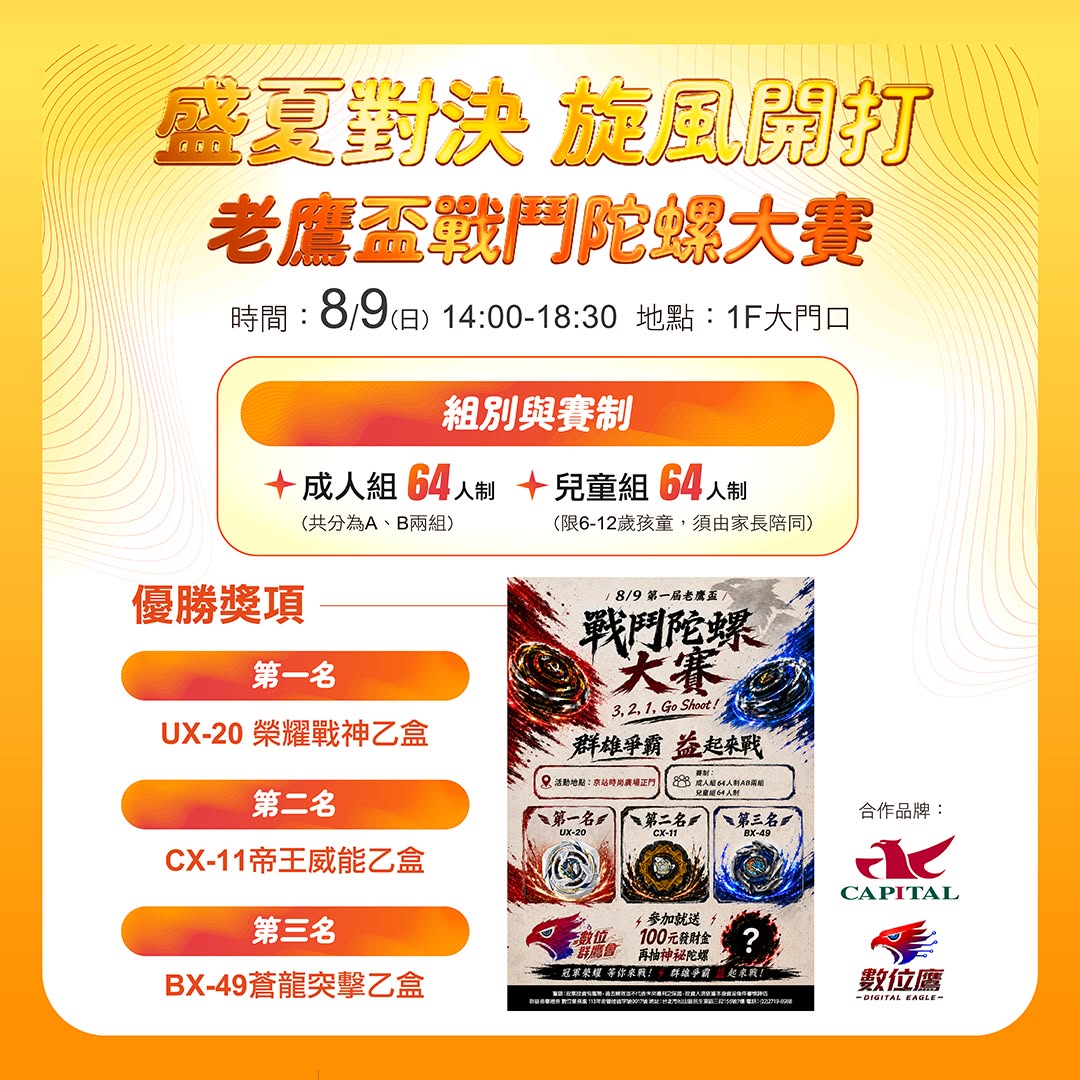 暑假５大免費親子活動！戰鬥陀螺、投籃賽必玩，汪汪隊特展打卡送童裝折價券