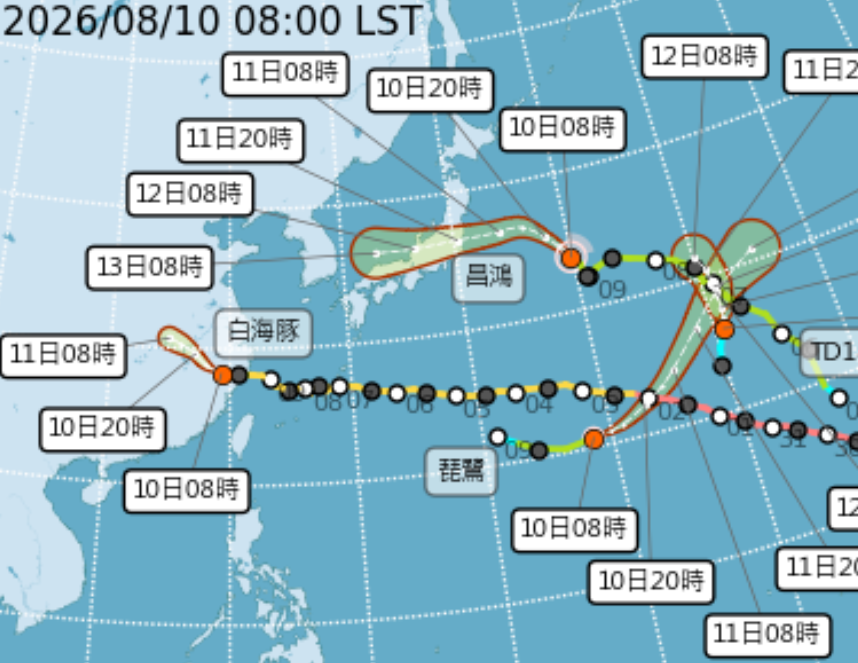 新颱風南卡最快今生成！３颱風＋１熱低壓最新路徑曝，連續10天防大雨