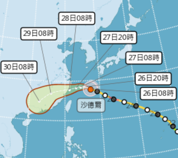 沙德爾颱風路徑又變！「週四晚起變天」小心雨彈狂炸，週末天氣一次看