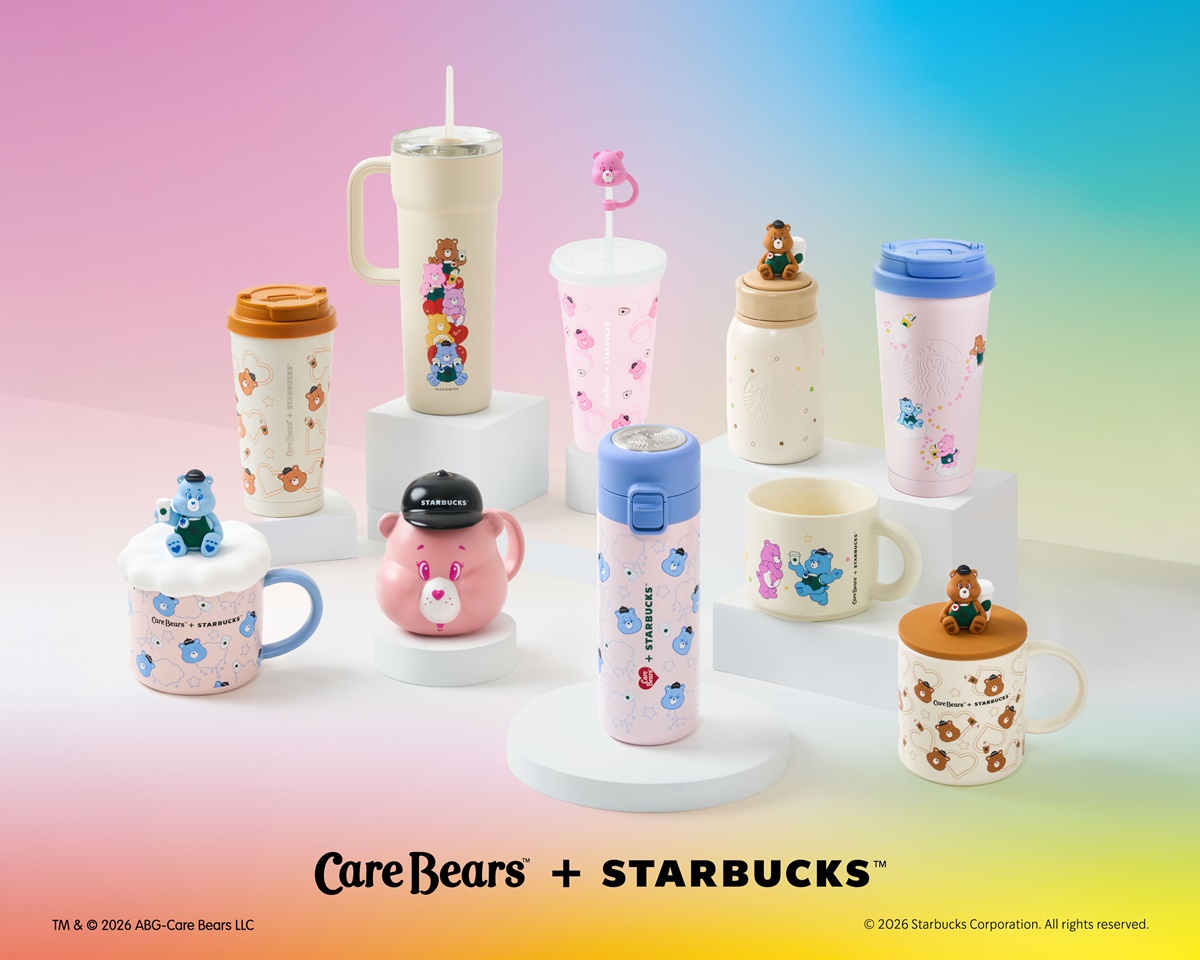 星巴克首聯名Care Bears萌翻！綠圍裙小熊、變色杯、盲盒吊飾20款必收