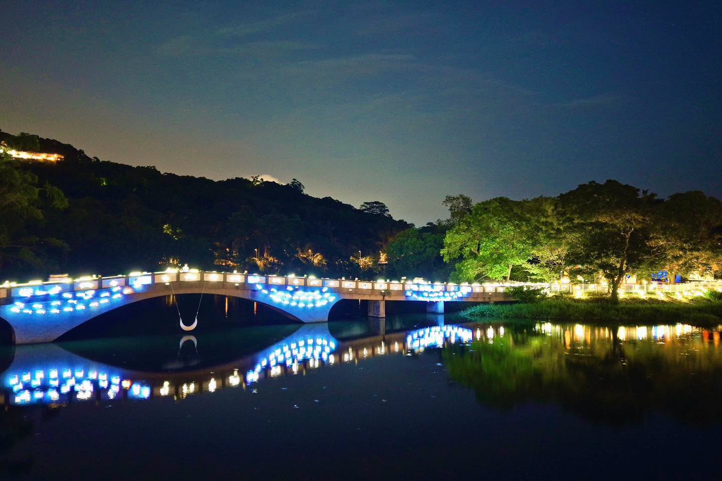 賞夜景新去處！絕美「湖畔光影秀」超好拍，週末市集演唱、夜踩天鵝船