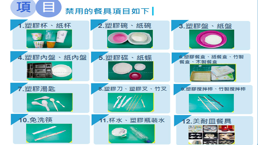 ▲圖／台北市教育局／8月1日起，台北市學校將禁用一次性與美耐皿餐具。