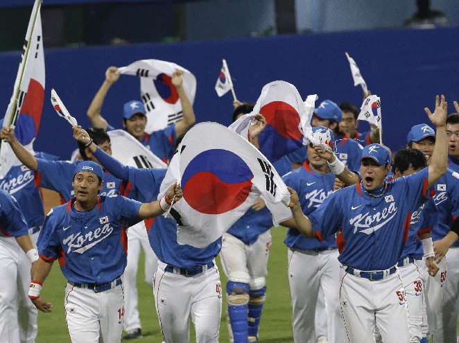 韓國棒球2008年北京奧運9戰全勝奪冠。資料照／達志影像／美聯社
