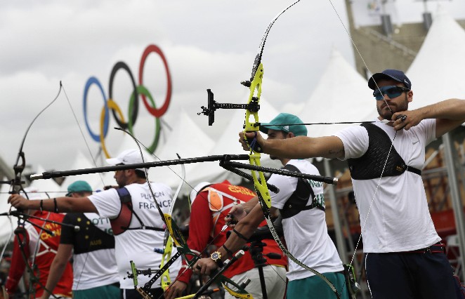 里約奧運射箭項目登場。圖／達志影像／美聯社