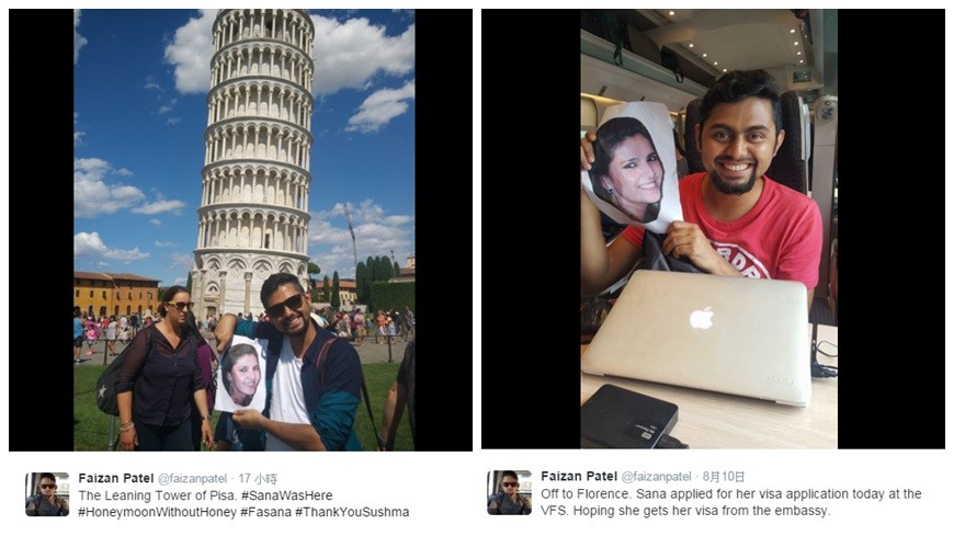 印度一名攝影師因妻子護照弄丟，獨自踏上蜜月之旅，帶著照片一起合照的PO文引發網友討論。