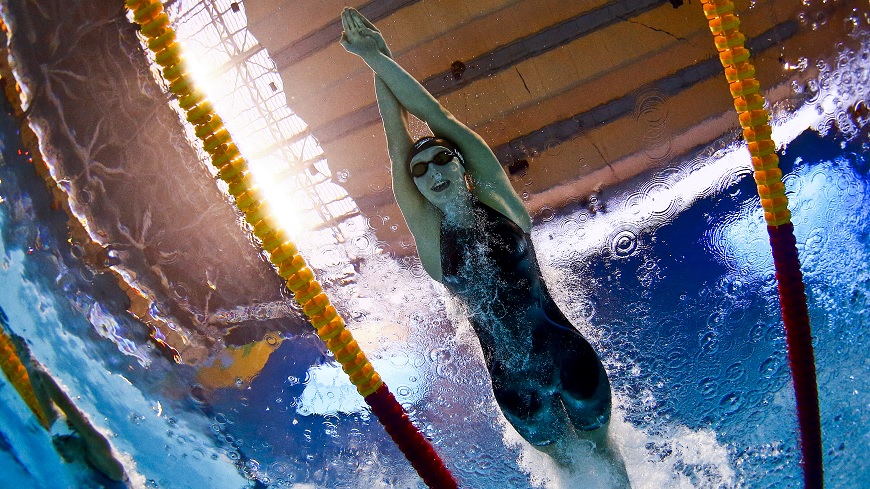 俄媒指，本屆奧運游泳屢創新紀錄，跟泳池短了2公分有關。圖／達志影像路透社