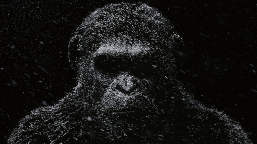 好萊塢賣座電影《猩球崛起》將在2017年暑假推出第3集，電影公司近日釋出「動態海報」，只見一開始暴風雪的飄落，畫面中慢慢浮現出劇中靈魂角色猩猩「凱薩」的臉，而這張海報現在也登上了紐約時代廣場。