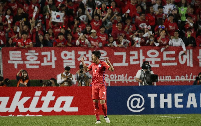 韓國足球明星孫興慜是國家隊主力。資料照／達志影像／美聯社