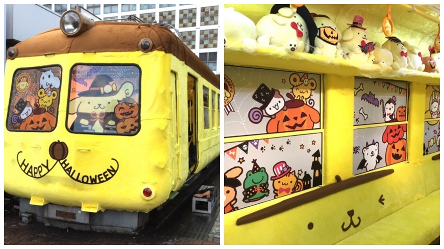 圓滾滾的黃色胖胖身形、搭上咖啡色畫家帽，三麗鷗的人氣主角之一「布丁狗」現在化作一輛電車，目前車廂特別設置在東京涉谷車站的八公廣場前，從即日起到11月1日為止，都開放民眾在車廂內外拍照，成為東京旅遊新景