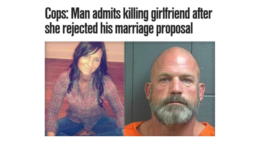 43歲男子依頓（右）向女友薩巴蒂妮（左）求婚不成，竟然持槍把女友擊斃。圖／CBS