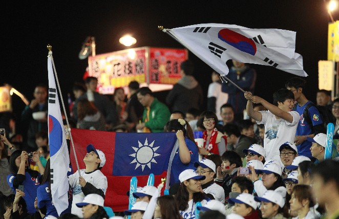 台灣與韓國的棒球賽一向受到注目。資料照／達志影像／美聯社