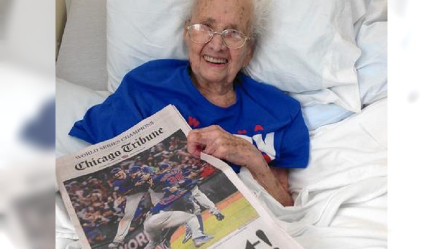 小熊隊108歲超級人瑞球迷波兒(Mabel Ball)，在見證小熊隊奪冠後，於美國時間9日離開人世。