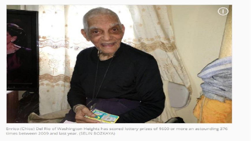 美國一名94歲的老翁，8年內彩券中獎376次，累積贏得4200萬新台幣的獎金。(圖／翻攝自紐約每日新聞)