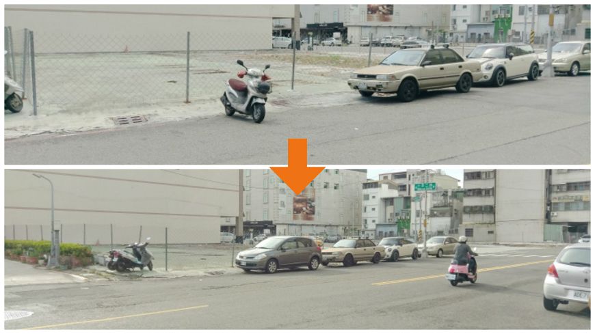 車主現身將機車移開,停入自己的小客車。圖/取自Mobile01