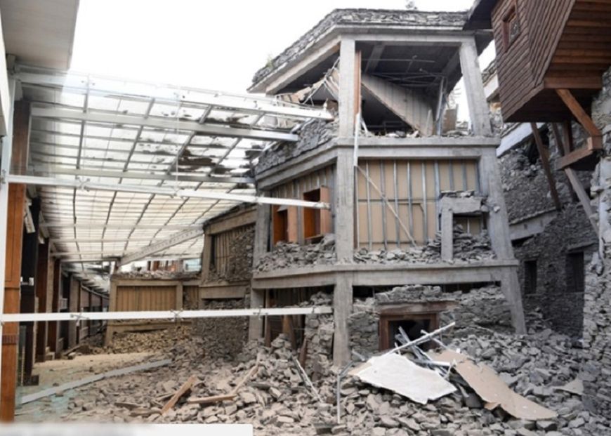 九寨溝發生7級強震，多處建築物倒塌。圖／大陸微博
