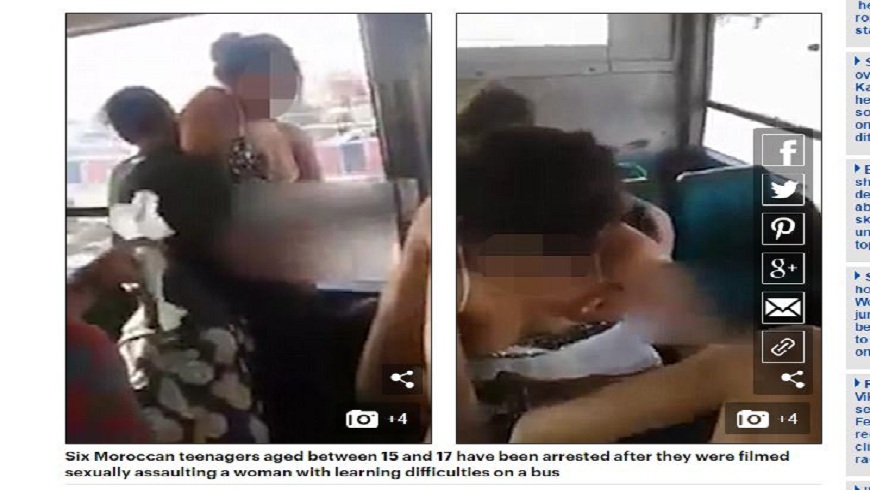 摩洛哥發生一起6名青少年在公車集體性侵女子事件，司機疑似未阻止。(圖／翻攝自每日郵報)
