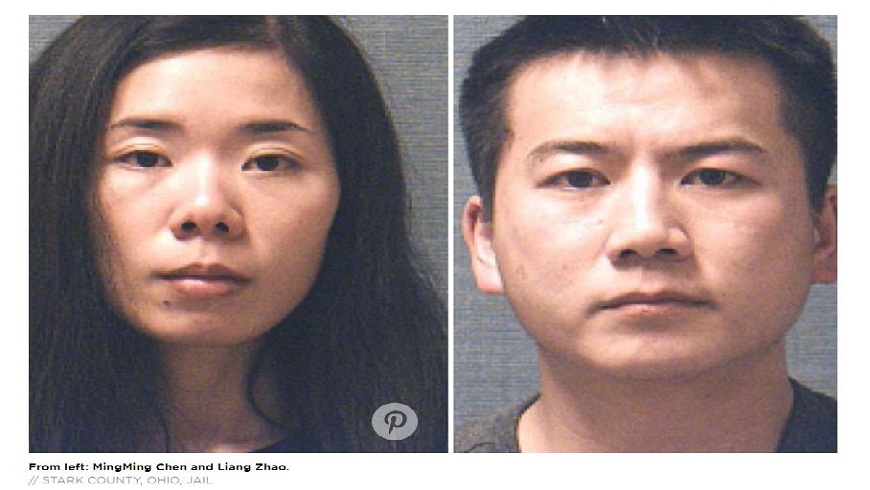美國俄亥俄州這對狠心的華裔夫妻，竟殺害5歲女兒還將屍體用鹽醃製藏在餐廳冰櫃。(圖／翻攝自PEOPLE.com)
