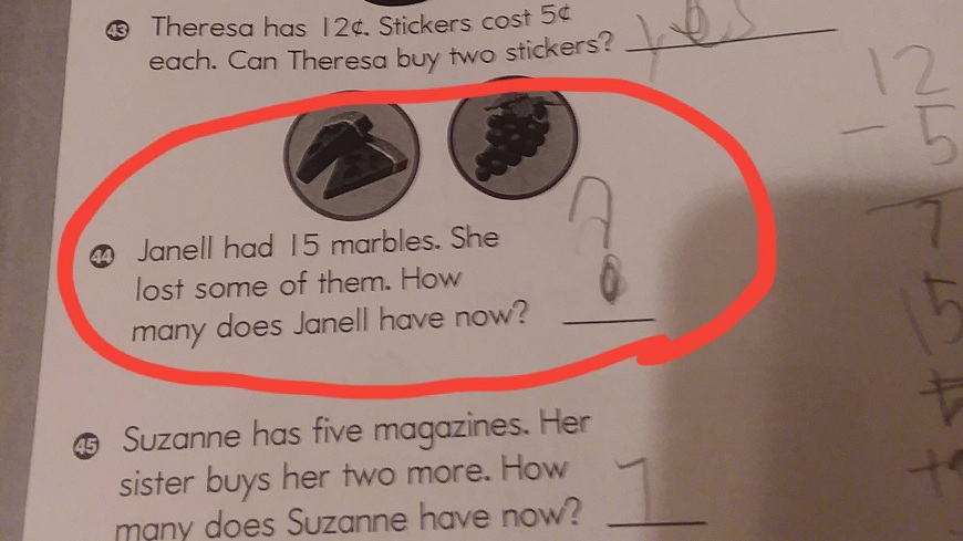 美國一名媽媽分享小學三年級女兒的數學作業，結果沒有人答得出來。(圖／翻攝自Reddit)