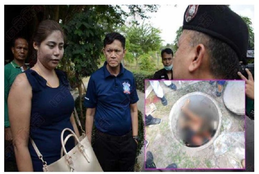 泰國一名22歲嫩妻發現62歲丈夫口袋內有保險套，懷疑對方有小三，一氣之下砍死對方並棄屍化糞池。(圖／翻攝自ThaiVisa News)