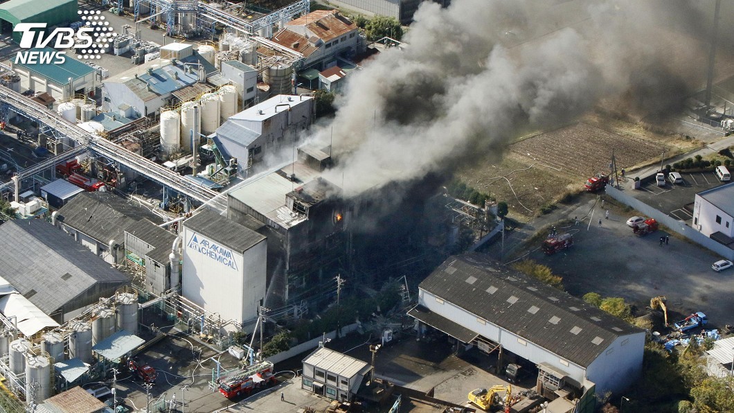 圖／中央社 日本化學工廠爆炸1死11傷　 居民急撤