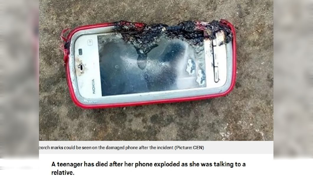 印度一名少女日前講電話時，也一邊在充電，導致手機因不明原因爆炸。圖／翻攝自《Metro》