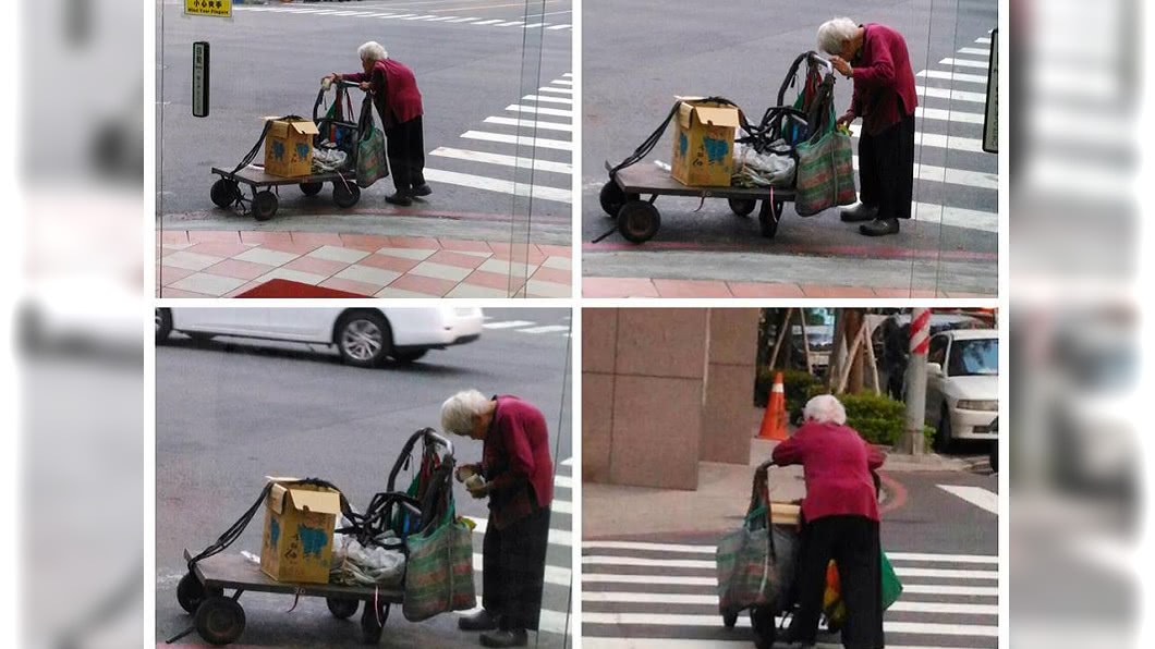 高雄福田水餃日前出現一名撿資源回收的老婆婆，她高齡96歲了，背後卻藏著令人心酸的故事。(圖／翻攝自高雄福田水餃臉書粉絲團)