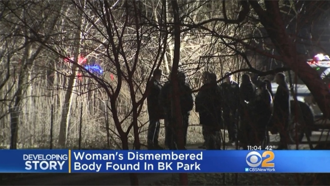 紐約一座公園，日前發現一具遭斬斷4肢的裸體女屍。圖／翻攝自美國CBS