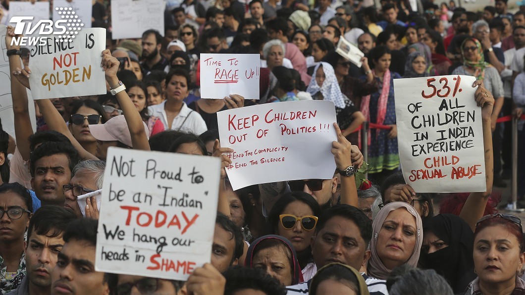 圖／達志影像美聯社 印度再傳女童遭性侵殺害案　全國各地憤怒示威