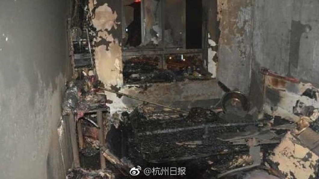 李女在租屋處燒炭輕生。圖/翻攝杭州日報
