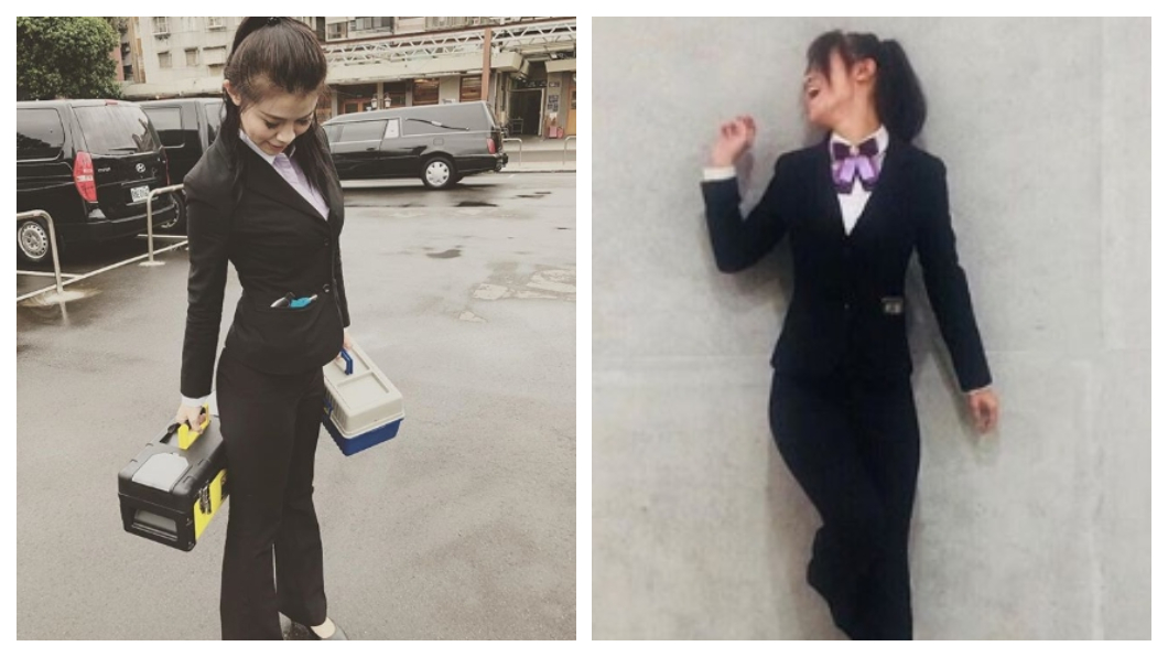 富邦悍將女球迷真正職業是禮儀公司人員。圖/翻攝自吳巧牛IG