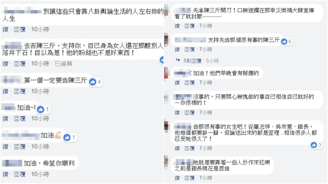 網友暴怒留言,要王思佳先告陳沂。圖/王思佳臉書