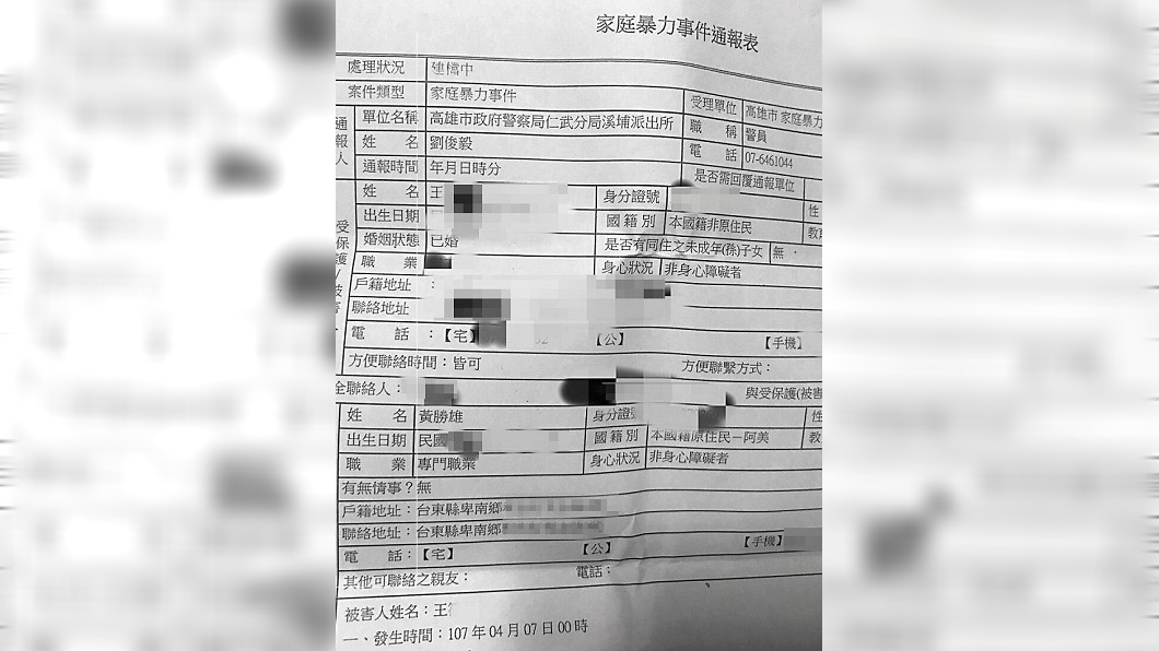黃勝雄上個月對妻子施暴,當時黃妻向警方報案。(圖/翻攝自《鏡週刊》)