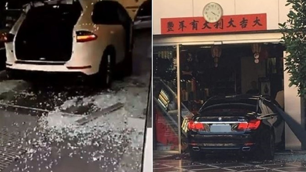 台中市20天內發生2起車輛衝撞店面事件。組圖／翻攝爆料公社