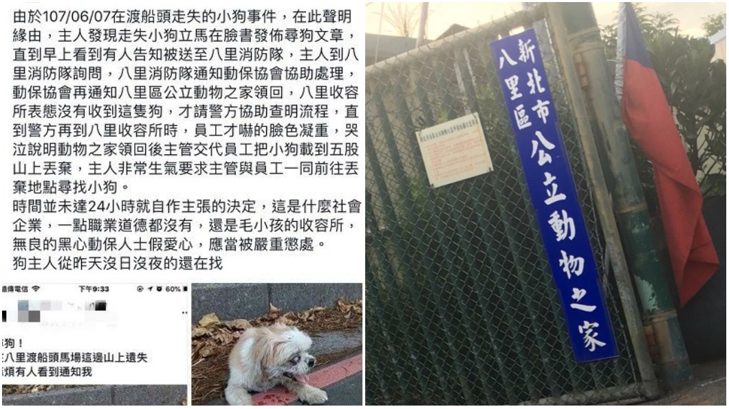 網友轉發飼主貼文,成功在林口和五股的山區尋獲唐唐。 圖/翻攝自臉書「八里」社團