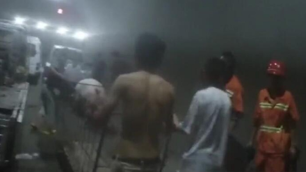 這頭大母豬體重超過300公斤,大家花費一番工夫才將牠抓住抬上車。(圖/翻攝自中國新聞網)