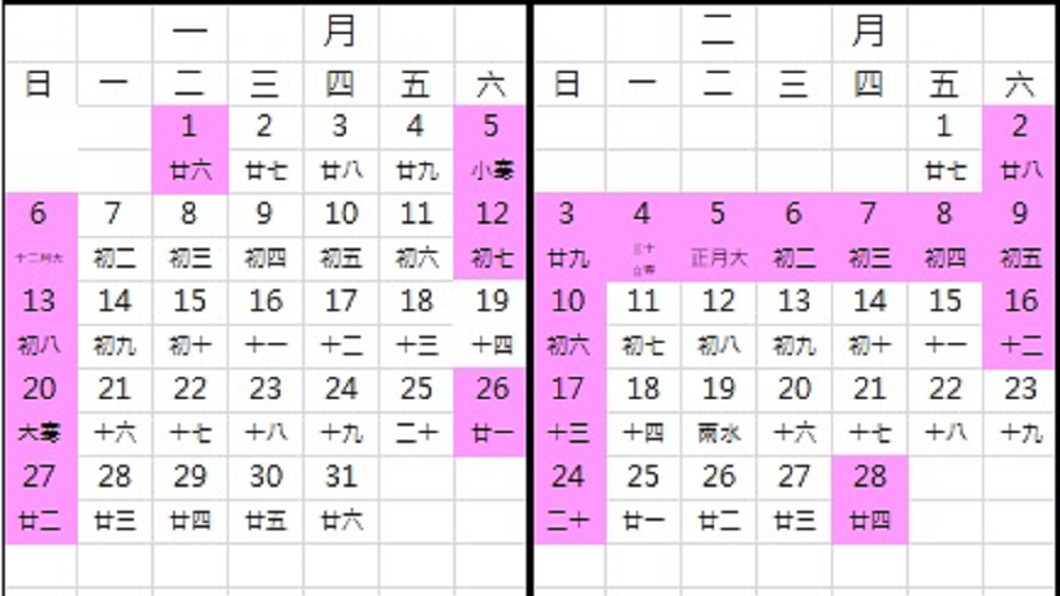 補班日從原定2月16日改為1月19日,讓不少新人被迫改期。圖/翻攝自 行政院人事行政總處