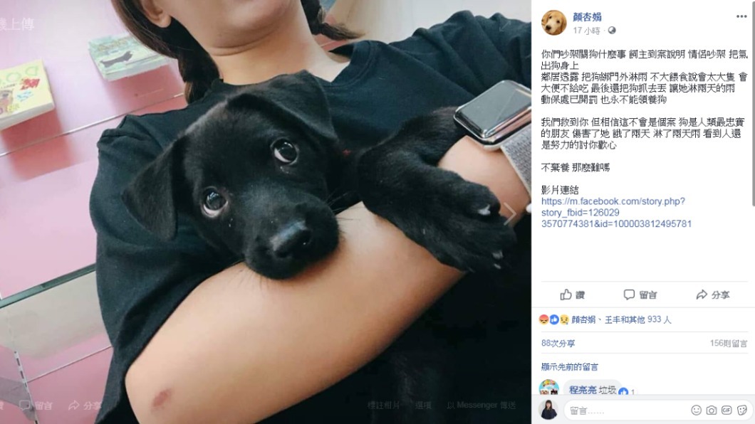 圖/社團法人愛狗人協會理事長顏杏娟臉書授權提供