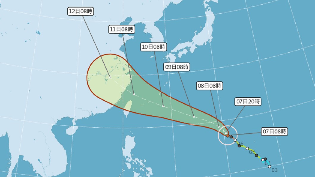 圖／中央氣象局 瑪莉亞颱風「這天」最近台灣　專家：強颱等級